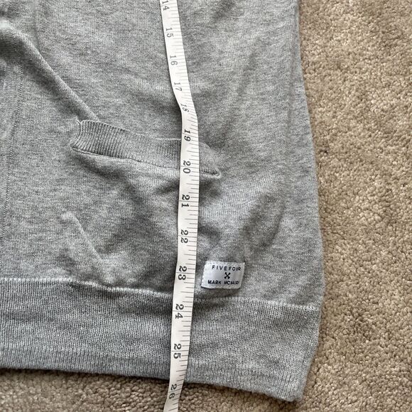 Five Four Mark McNairy Cardigan Sweater Men Large Gray Shawl Collar Cotton Light - Picture 6 of 7